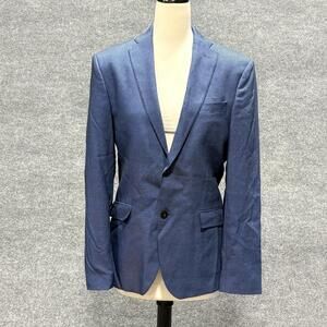 Zara Blazer Womens 38 Blue Essential AW18 2 Button Suit Jacket Sport Coat